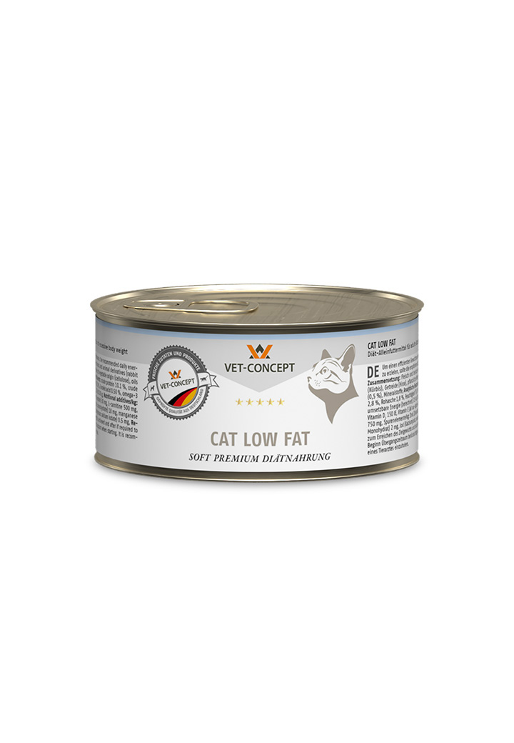 Hrana umeda cu continut redus de grasimi pentru pisici Cat Low Fat, 100g, Vet-Concept