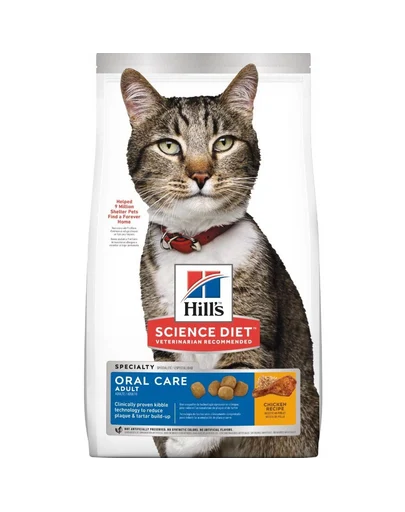 Hrana Uscata pentru Pisici Adulte Hill’s Science Plan Oral Care cu Pui 1.5kg, Igiena Dentara si Respiratie Proaspata