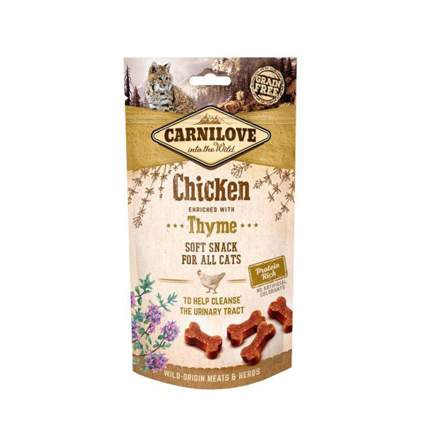 Gustări naturale pentru pisici - CARNILOVE Cat Snack Chicken & Thyme 50g