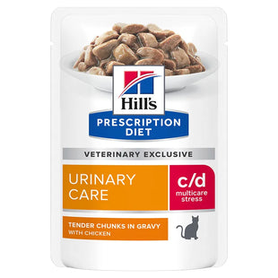 Hrana Umeda Dietetica pentru Pisici Hill’s Prescription Diet c/d Multicare Stress cu Pui 85g, Suport Urinar