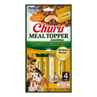 Hrana umeda pentru caini Inaba Churu Dog Meal Topper Chicken Recipe 4x14g – topper cremos, cu pui, fara cereale
