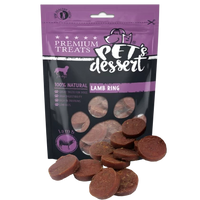 Pet's Dessert, Recompense pentru Câini, Ineluțe cu Miel, 80g
