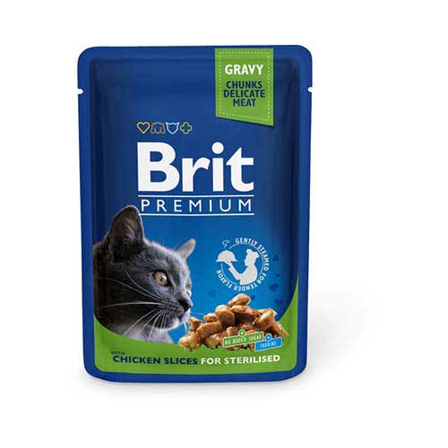 Hrana umeda complementara pentru pisici - BRIT Premium Cat Plic Carne de Pui 100g