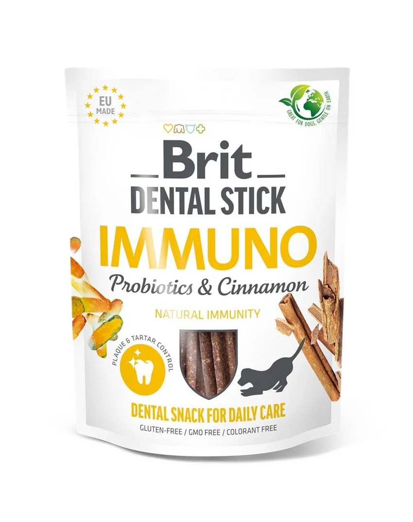 Recompense dentare pentru caini cu propolis si scortisoara Brit Dental Stick Immuno