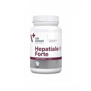 Supliment pentru functia hepatica caini talie mica Hepatiale Forte, 170mg, 40 capsule twist-off, VetExpert