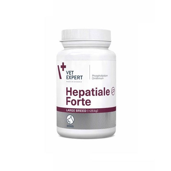 Supliment pentru functia hepatica caini talie mica Hepatiale Forte, 170mg, 40 capsule twist-off, VetExpert