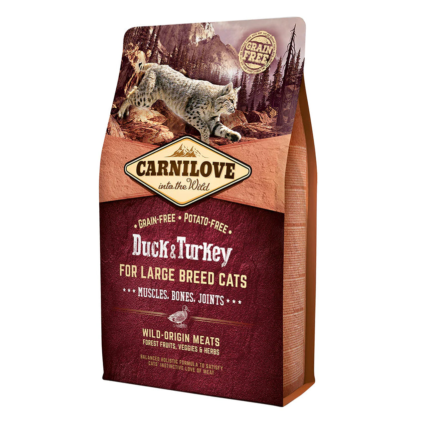 Hrana uscata premium pentru pisici adulte talie mare - CARNILOVE Duck & Turkey Large Breed Cats 2kg
