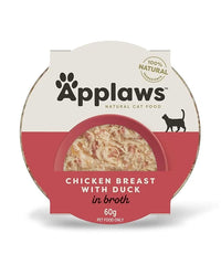 Hrana umeda complementara pentru pisici - APPLAWS Cat Bol 60g Piept de pui & rata