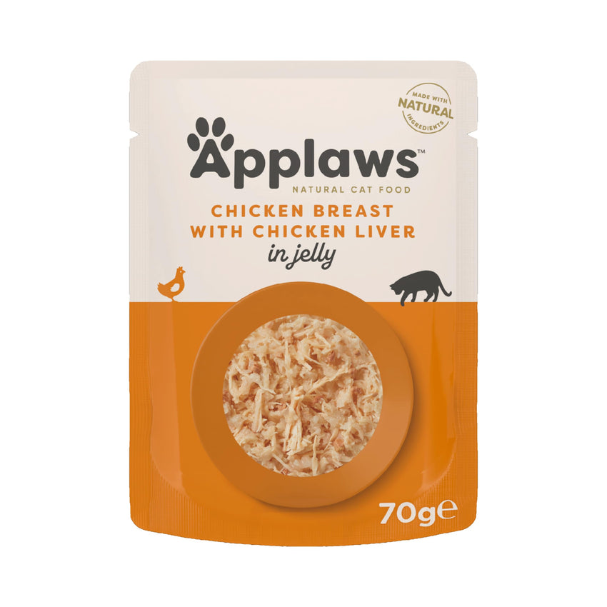 Hrana umeda complementara pentru pisici - APPLAWS Cat plic 70g Piept pui & ficat