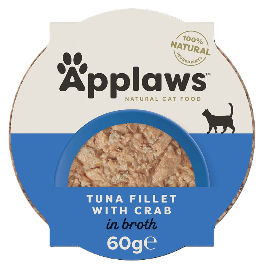 Applaws Hrana Umeda Pisici Bol, cu File de Ton si Crabi, Natural, Fara Cereale, 60g