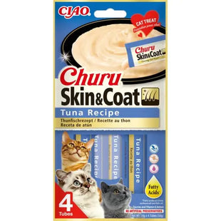 Topping cremos pentru pisici, cu ton, pentru piele si blana - CHURU Cat Skin & Coat Tuna 4P