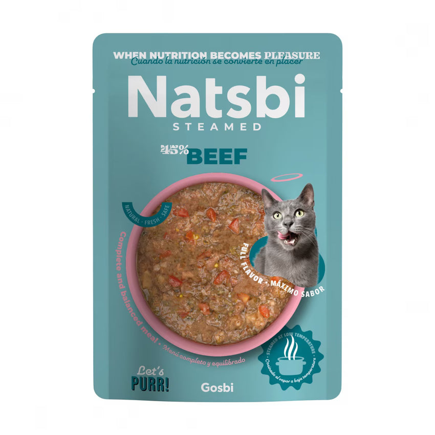 Natsbi Hrana Umeda Pisici Steamed, Mono-Proteina cu Vita 45%, Fara Cereale, Toate Varstele, 80g