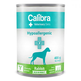 Hrana umeda dietetica hipoalergenica pentru caini cu iepure si insecte Calibra Veterinary Diets Hypoallergenic, conserva 400g