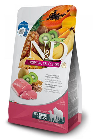 Farmina N&D Tropical Selection Hrana Uscata Caini Adulti Rase Medii si Mari, cu Porc, 2kg