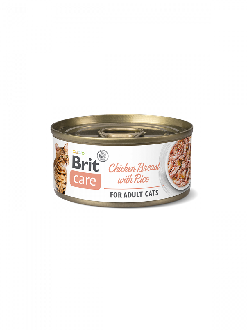 Hrana umedă complementară pentru pisici - BRIT CARE CAT Chicken Breast with Rice 70g