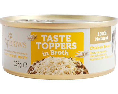Topping umed complementar pentru caini - APPLAWS Dog Toppers Pui si Vita in Sos 156g