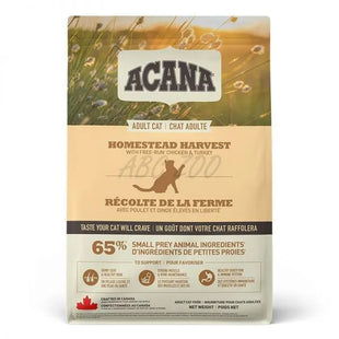 Hrana uscata pisici adulte Acana Homestead Harvest 1.8kg cu pui si curcan, fara cereale, bogata in proteine premium