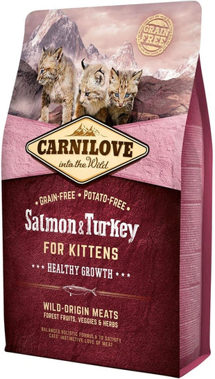 Hrana uscata premium pentru pisoi - CARNILOVE Salmon & Turkey for Kittens 2kg
