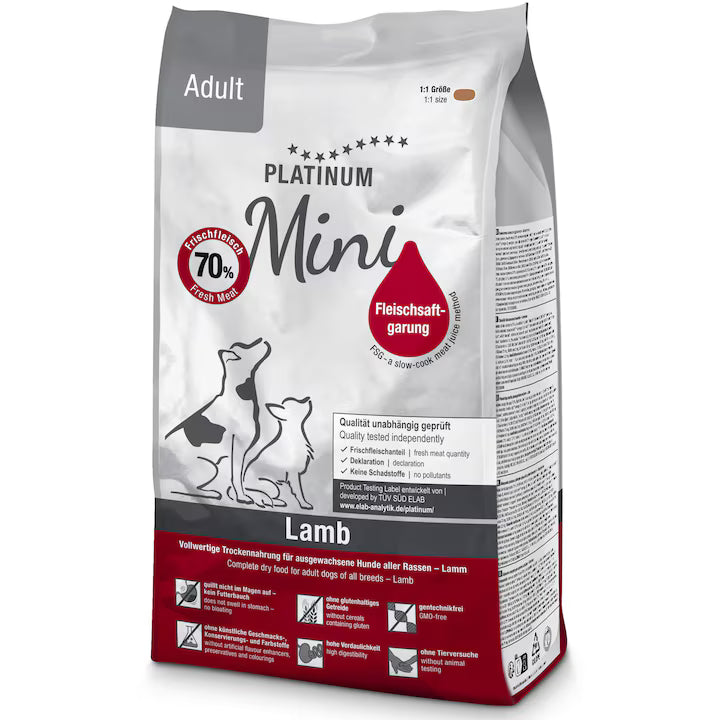 Hrana uscata caini talie mica Platinum Dog Mini Adult cu Miel 900g
