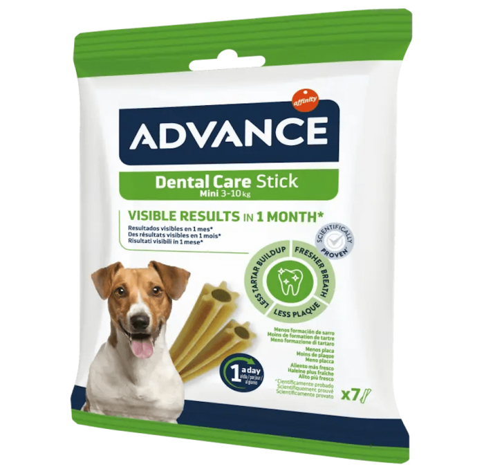 Gustari dentare pentru caini de talie mica, igiena orala si respiratie proaspata - ADVANCE Dog Stick Dental Mini 90 g