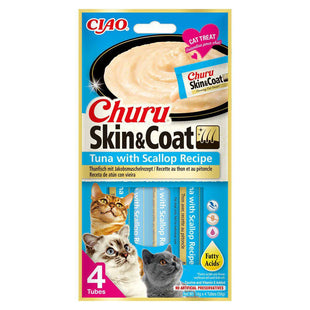 Topping cremos pentru pisici, cu ton si scoica, pentru piele si blana - CHURU Cat Skin & Coat Tuna with Scallop