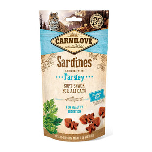 Gustări naturale pentru pisici - CARNILOVE Cat Snack Sardine & Parsley 50g