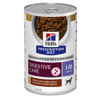Hrana umeda dietetica pentru caini cu afectiuni digestive, continut redus de grasimi, cu pui si legume, Hill's PD Canine i/d Low Fat, 354g