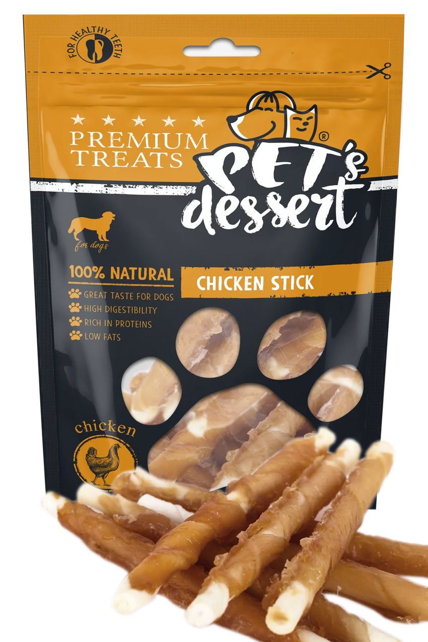 Pet's Dessert, Recompense pentru Câini, Stick cu Pui, 80g