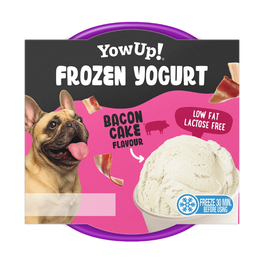 Iaurt congelat pentru caini cu aroma de prajitura cu bacon YowUp, 0% grasime, fara lactoza, 115g