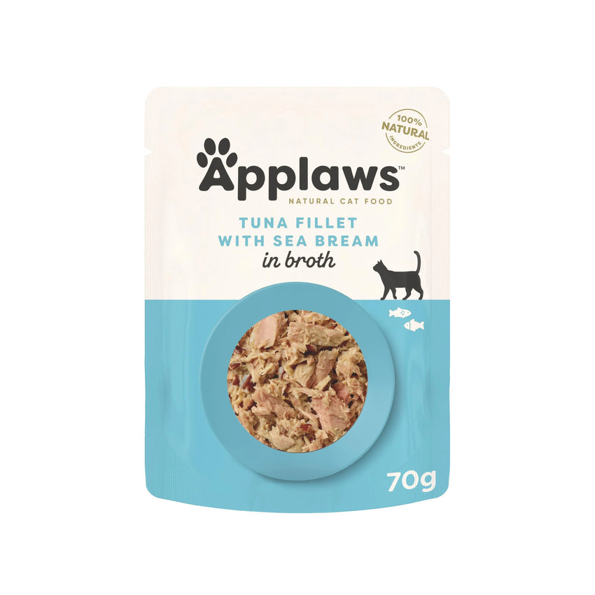 Hrana umeda complementara pentru pisici - APPLAWS Cat plic 70g File de ton cu dorada