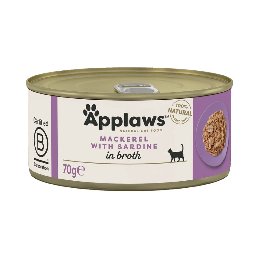Hrana umeda pentru pisici, file de macrou cu sardine - APPLAWS Cat File Macrou cu Sardine 70g