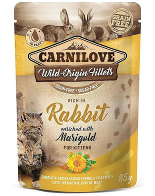 Hrana umedă premium pentru pisici - CARNILOVE Cat Pouch Rabbit & Marigold 85g