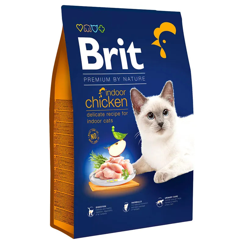 Brit Premium by Nature Hrana Uscata Pisici Interior Indoor, cu Pui, Fara Cereale, 1.5kg