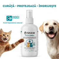 Solutie SHAW cu acid hipocloros HOCl CARE +, pentru caini si pisici, non-toxic, hipoalergenic, fara alcool si parfum