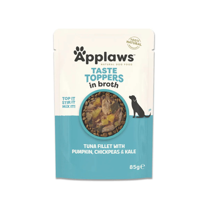 Hrana umeda pentru caini cu ton si legume in supa Applaws Dog, plic 85g