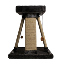 Ansamblu de catarat pentru pisici cu zone de zgariat si culcus superior, model tip piramida, MDF, inaltime 59 cm