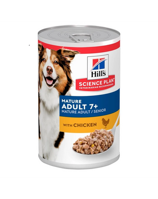 Hill's Science Plan Hrana Umeda Caini Seniori Mature Adult 7+, cu Pui, 370g