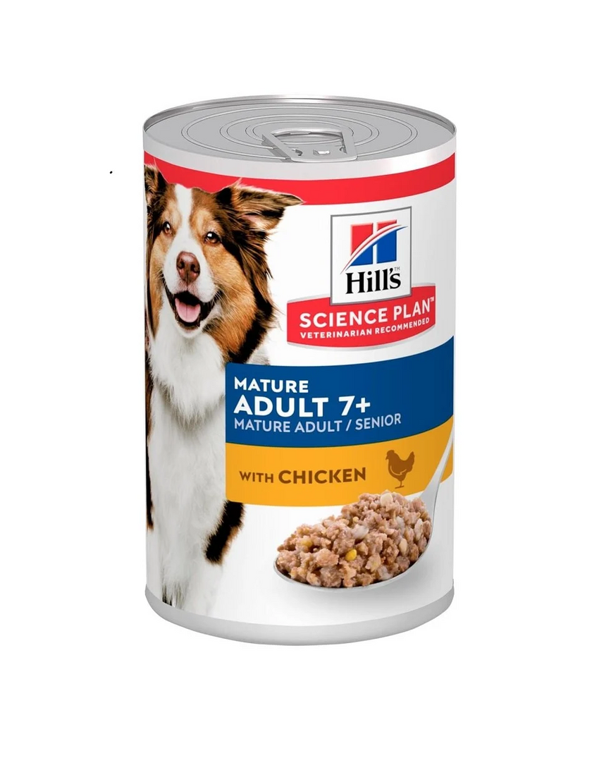 Hill's Science Plan Hrana Umeda Caini Seniori Mature Adult 7+, cu Pui, 370g