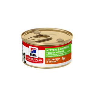 Hrana umeda pentru pisici Hill's Science Plan Kitten & Mother Chicken 85g – conserva pentru pui de pisica si femele gestante