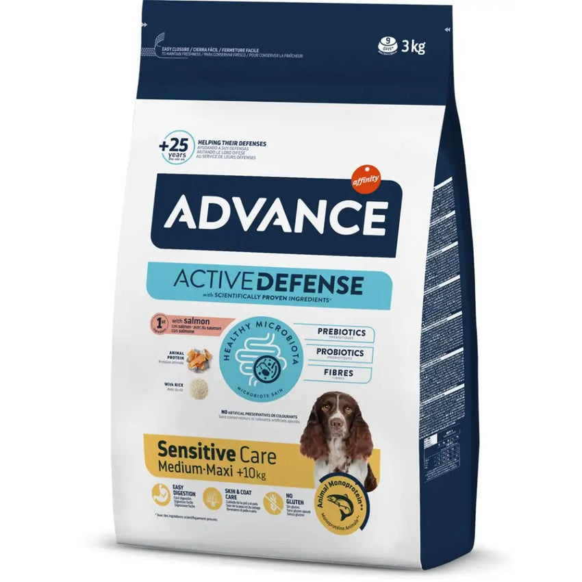 Advance Hrana Uscata Caini Adulti Sensitive, cu Somon si Orez, Digestie Sensibila, 3kg