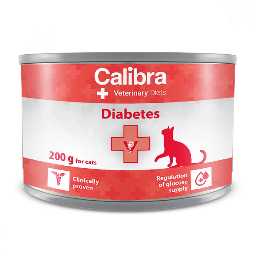 Hrana umeda dietetica pentru pisici diabetice Calibra Veterinary Diet Cat Diabetes, conserva 200g