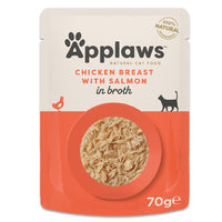 Hrana umeda pentru pisici, piept de pui cu somon - APPLAWS Cat Plic Piept Pui cu Somon in Supa 70g