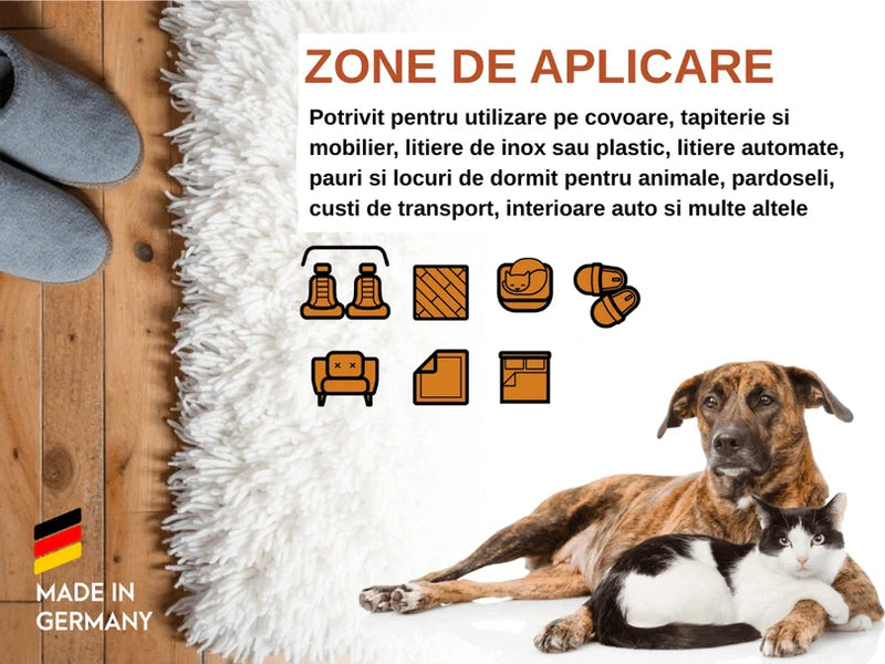 Solutie Profesionala Enzimatica pentru Eliminarea Mirosurilor, Curatare Urina Pisica si Caine, Fecale, Voma,  750 ml