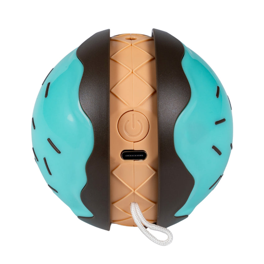 Minge Automata Interactiva pentru Pisici SHAW, Forma de Inghetata, cu Lumina LED si Miscare Aleatorie, Baterie Reincarcabila