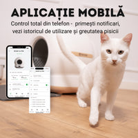 RESIGILAT - Litiera automata smart SHAW® Ultra pentru pisici, auto-curatare, sterilizare UV, odorizant, aplicatie mobila, negru