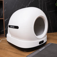 RESIGILAT - Litiera automata smart SHAW® Ultra pentru pisici, auto-curatare, sterilizare UV, odorizant, aplicatie mobila, negru