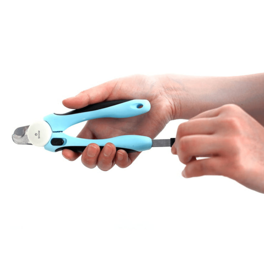 Cleste de unghii SHAW pentru caini si pisici cu protectie, albastru