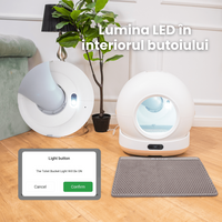 RESIGILAT - Litiera automata smart SHAW® Ultra pentru pisici, auto-curatare, sterilizare UV, odorizant, aplicatie mobila, bej