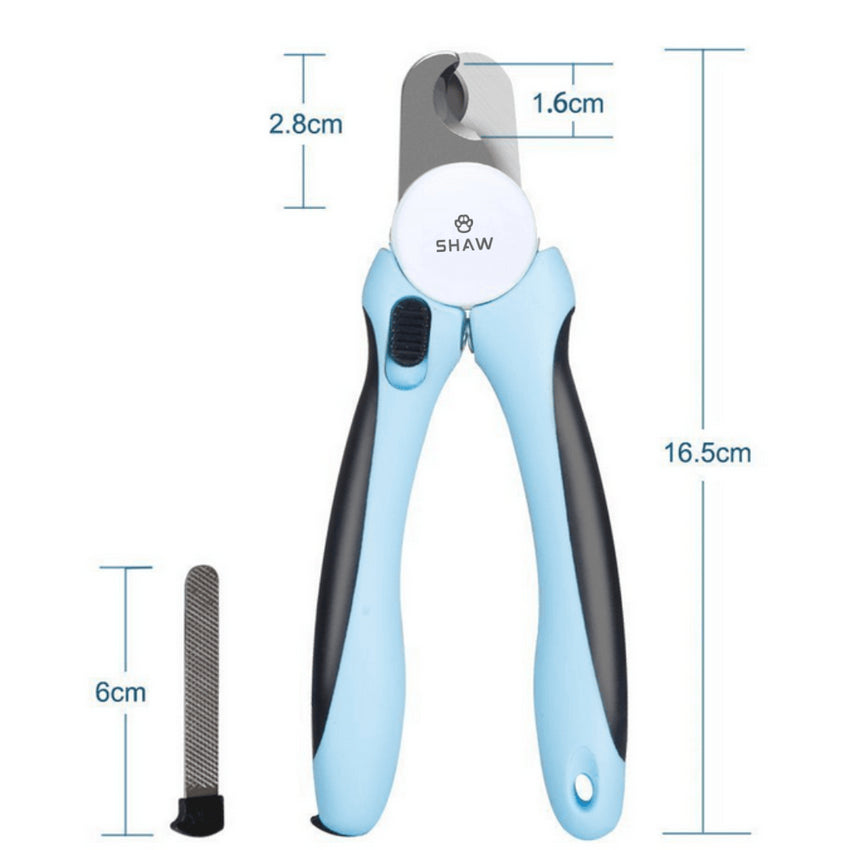 Cleste de unghii SHAW pentru caini si pisici cu protectie, albastru
