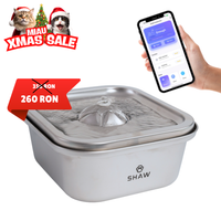 Fantana de apa smart SHAW® inox, aplicatie mobila, filtrare apa, 4L, argintiu